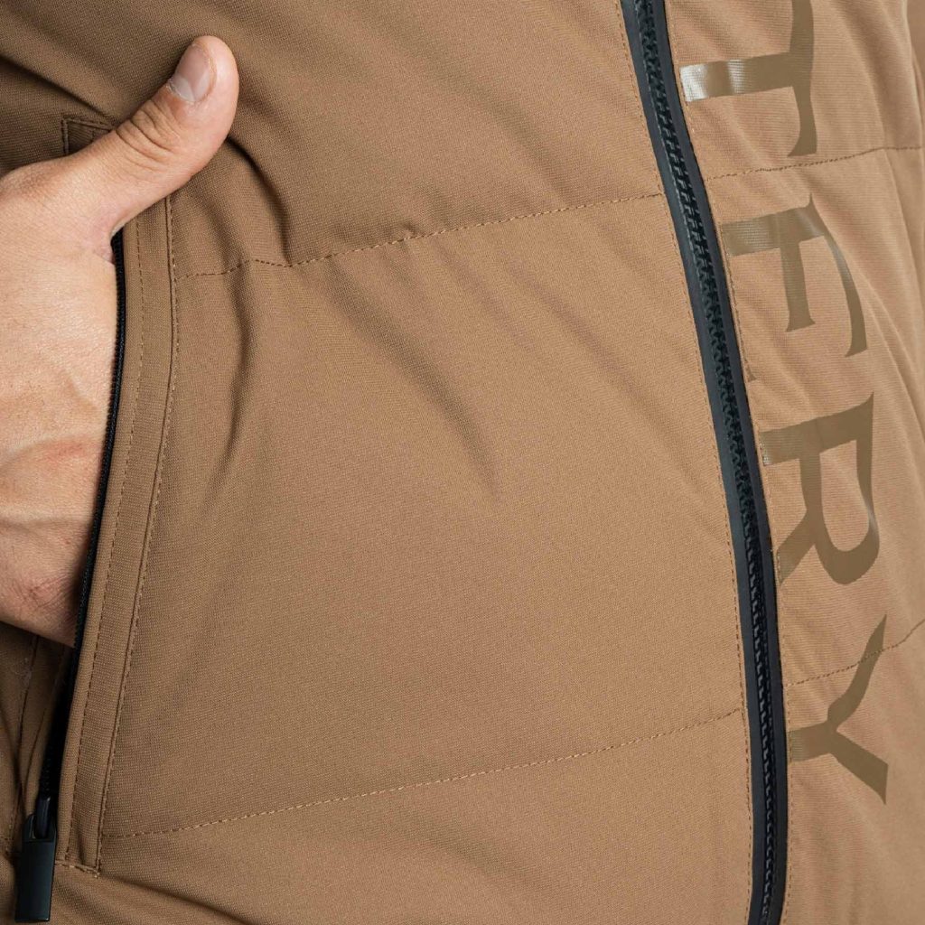 کاپشن مردانه جین وست مدل کلاهدار کد 122149 رنگ نسکافه‌ای