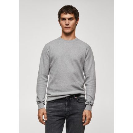 پلیور یقه گرد مردانه مانگو مدل REGULAR FIT COTTON