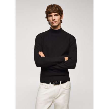 پلیور یقه ایستاده مردانه مانگو مدل SLIM FIT PERKINS COTTON