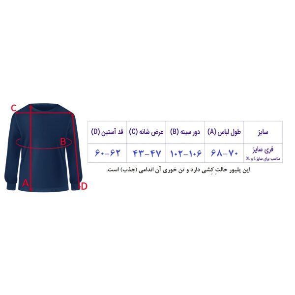 پلیور مردانه مدل یقه اسکی کد TN086 رنگ آبی نفتی